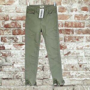 2/$50 L'Agence Green Distressed Jeans Size 25 | Trendy Slim-Fit Denim Pants